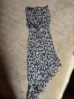 Sweet Pea Black and White Asymmetrical Leopard Print Dress
